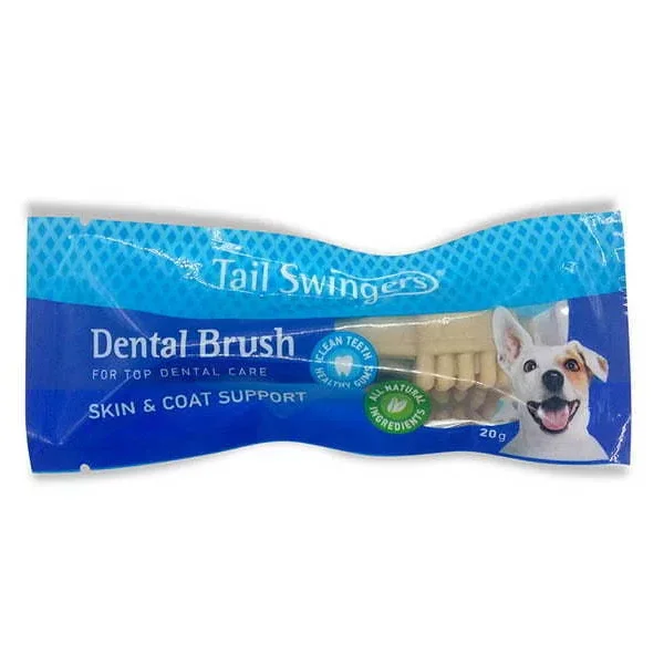 Tail Swingers Dental Brush for Skin and Coat Dog Treat, 20g