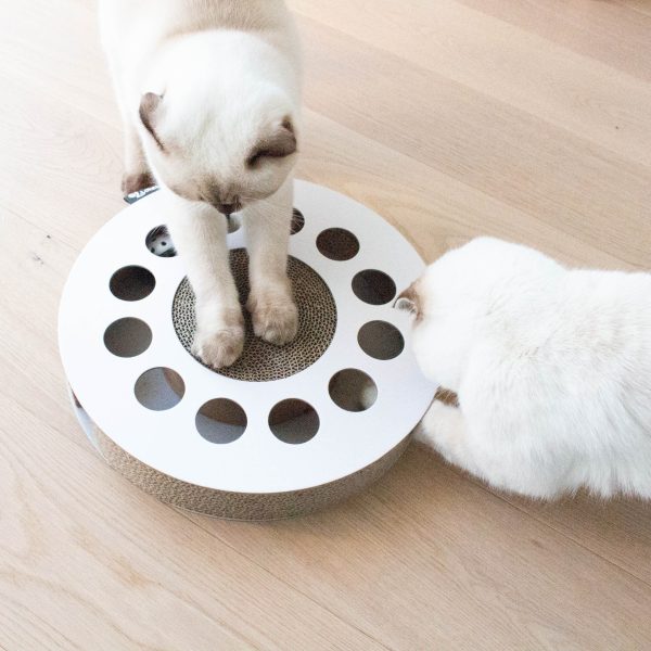 District 70 WHIRL Multifunctional Cat Toy, White