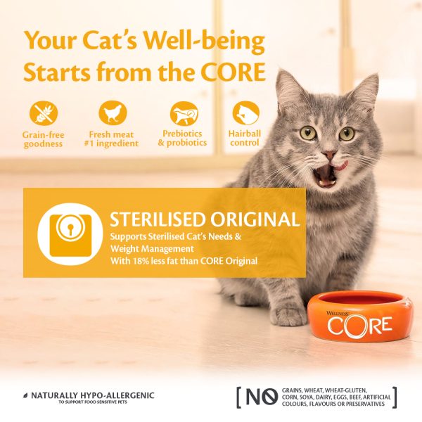 Wellness CORE Sterilised Original Chicken with Turkey Dry Cat Food, 1.75 KG - Image 3