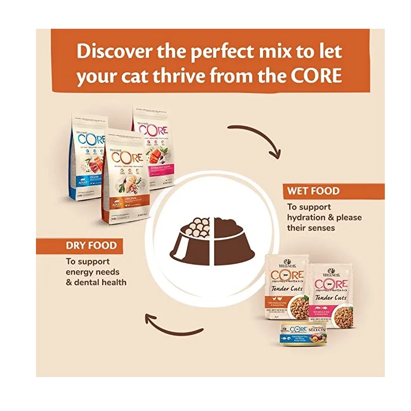Wellness CORE Adult Ocean, Salmon with Tuna Dry Cat Food, 1.75 kg - Image 6