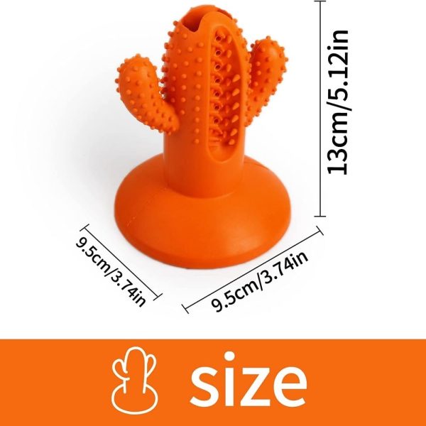 AFP Dental Chews Cactus Rubber Dog Toy, Orange - Image 2