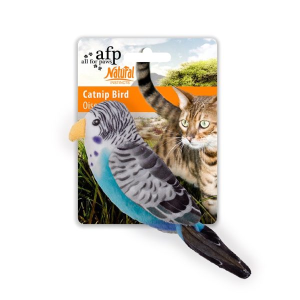 AFP Catnip Bird Cat Toy - White & Blue