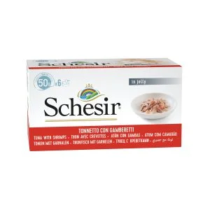 Schesir Multipack Tuna With Shrimps Wet Cat Food, 50g (Pack of 6)