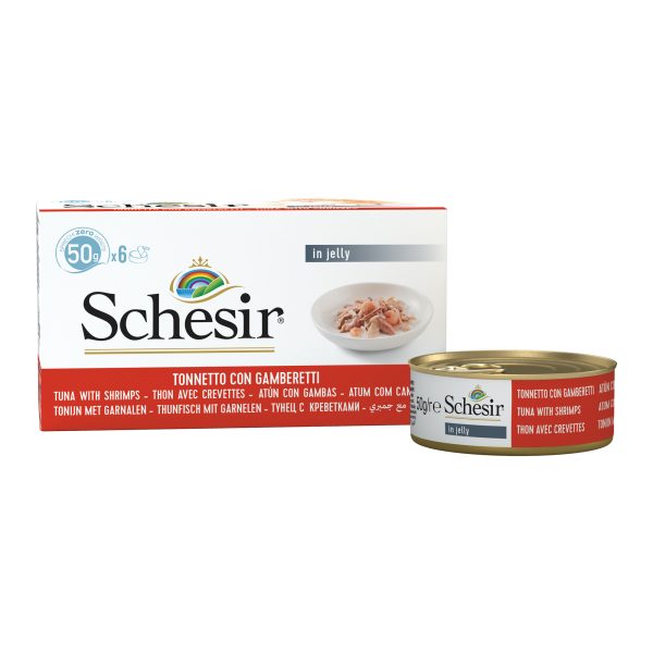 Schesir Multipack Tuna With Shrimps Wet Cat Food, 50g (Pack of 6) - Image 3