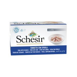 Schesir Multipack Tuna with Seabass Wet Cat Food, 50g (Pack of 6)
