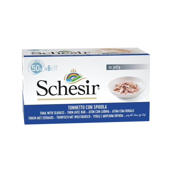 Schesir Multipack Tuna with Seabass Wet Cat Food, 50g (Pack of 6)