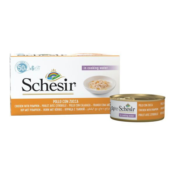 Schesir Multipack Chicken with Pumpkin in Cooking Water Wet Cat Food, 50g (Pack of 6) - Image 3
