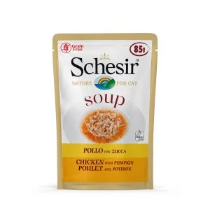 Schesir Soup Chicken with Pumpkin Wet Cat Food, 85g
