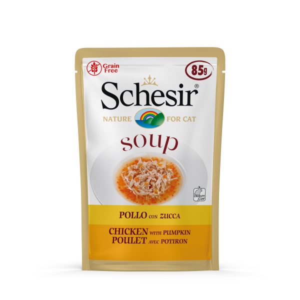 Schesir Soup Chicken with Pumpkin Wet Cat Food, 85g