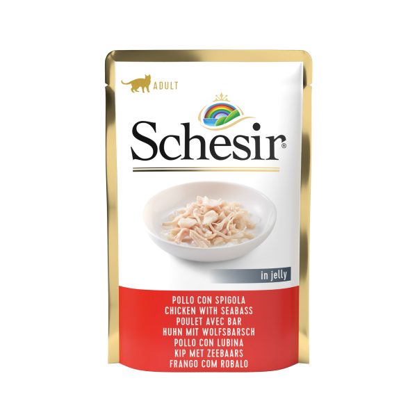 Schesir Chicken with Seabass Pouch Wet Cat Food, 85g