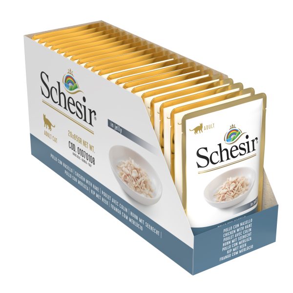 Schesir Chicken with Hake Pouch Wet Cat Food, 85g - Image 5