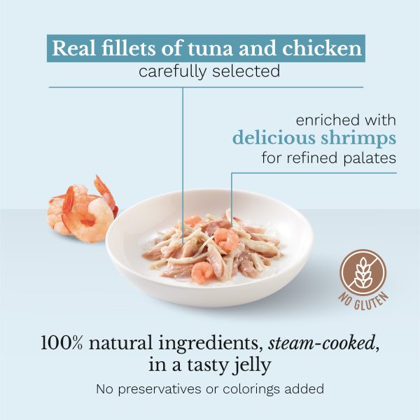 Schesir Tuna and Chicken with Shrimp Pouch Wet Cat Food, 85g - Image 2