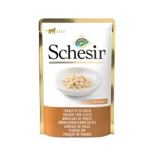 Schesir Chicken Thin Slices in Gravy Pouch Wet Cat Food, 85g