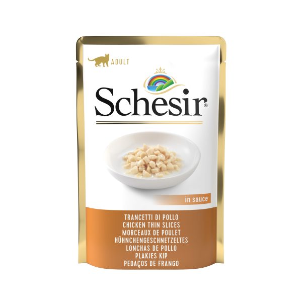 Schesir Chicken Thin Slices in Gravy Pouch Wet Cat Food, 85g