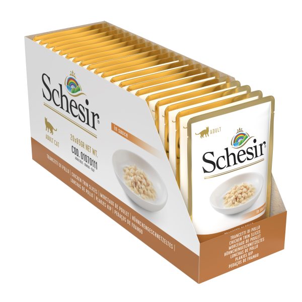 Schesir Chicken Thin Slices in Gravy Pouch Wet Cat Food, 85g - Image 6