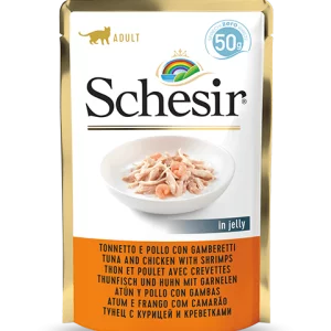 Schesir Tuna and Chicken with Shrimp Wet Cat Food, 50g