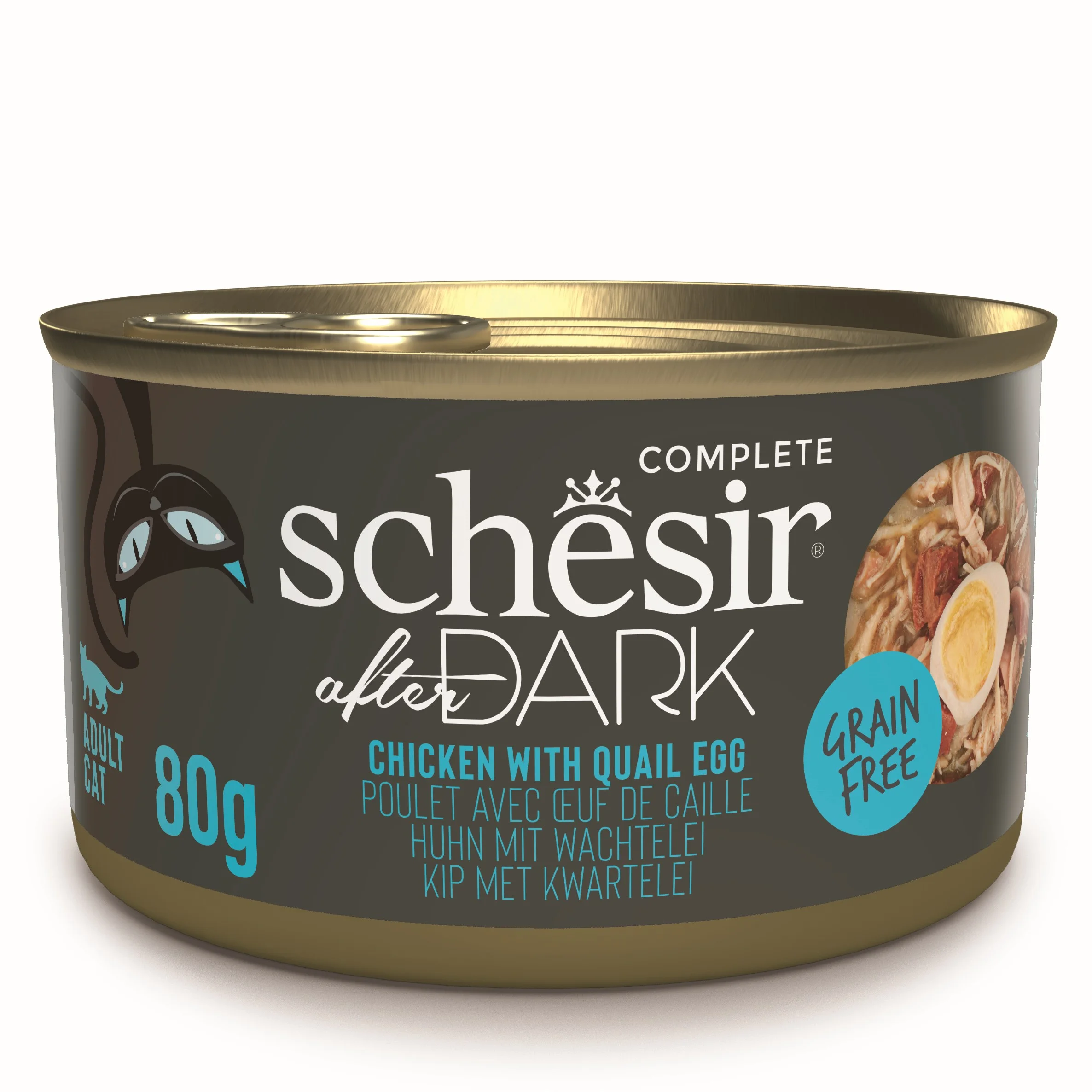 Schesir After Dark Chicken & Quail Egg in Broth Wet Cat Food, 80g
