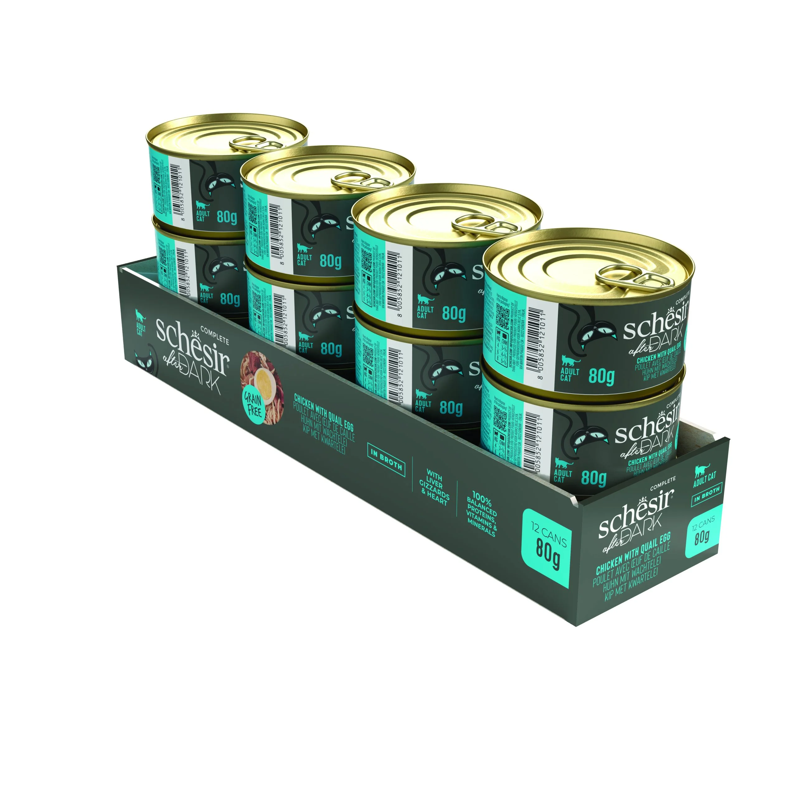 Schesir After Dark Chicken & Quail Egg in Broth Wet Cat Food, 80g - Image 6