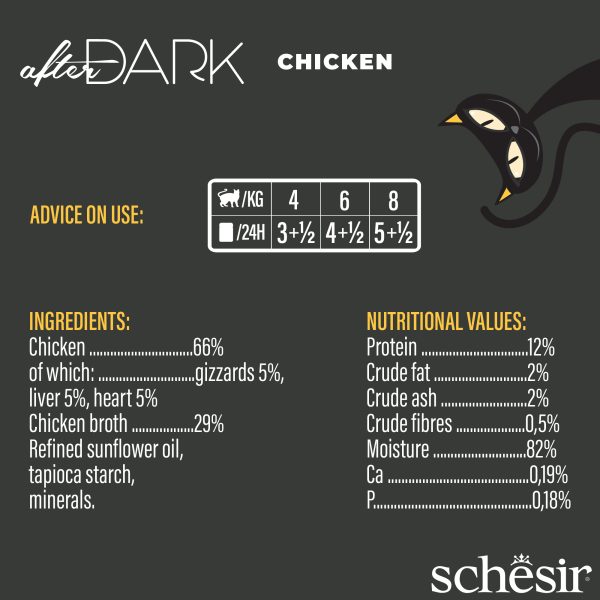 Schesir After Dark Chicken in Broth Wet Cat Food, 80g - Image 3