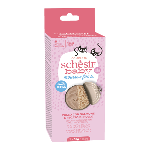 Schesir Baby Mousse & Fillets For Baby Cats Above 1+ Month, 3 Cans - Image 4