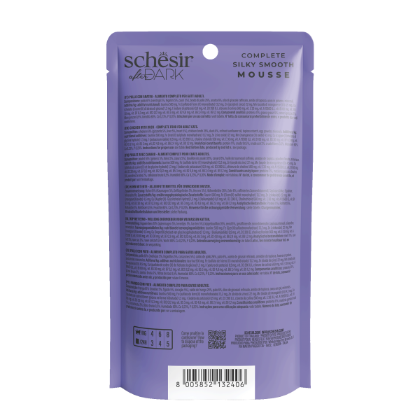 Schesir After Dark Velvet Mousse Chicken & Duck Wet Cat Food, 80g - Image 5