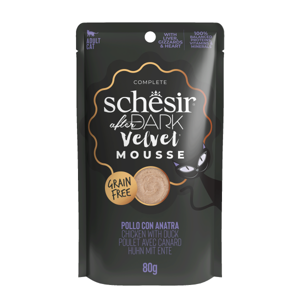 Schesir After Dark Velvet Mousse Chicken & Duck Wet Cat Food, 80g