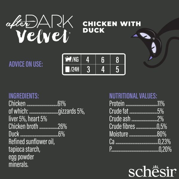 Schesir After Dark Velvet Mousse Chicken & Duck Wet Cat Food, 80g - Image 2