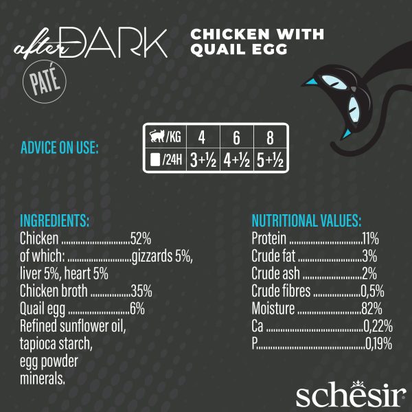 Schesir After Dark Pate Chicken & Quail Egg in Broth Cat Wet Food, 80g - Image 3