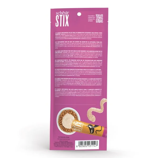 Schesir Stix! Chicken Mousse Cat Treat, 6 Pieces - Image 6