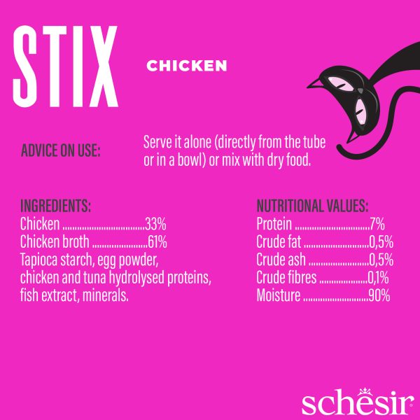 Schesir Stix! Chicken Mousse Cat Treat, 6 Pieces - Image 4
