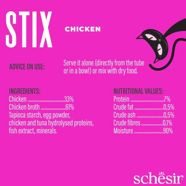 Schesir Stix! Chicken Mousse Cat Treat, 6 Pieces - Image 4