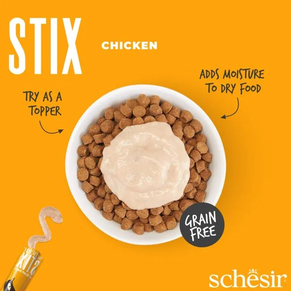 Schesir Stix! Chicken Mousse Cat Treat, 6 Pieces - Image 2