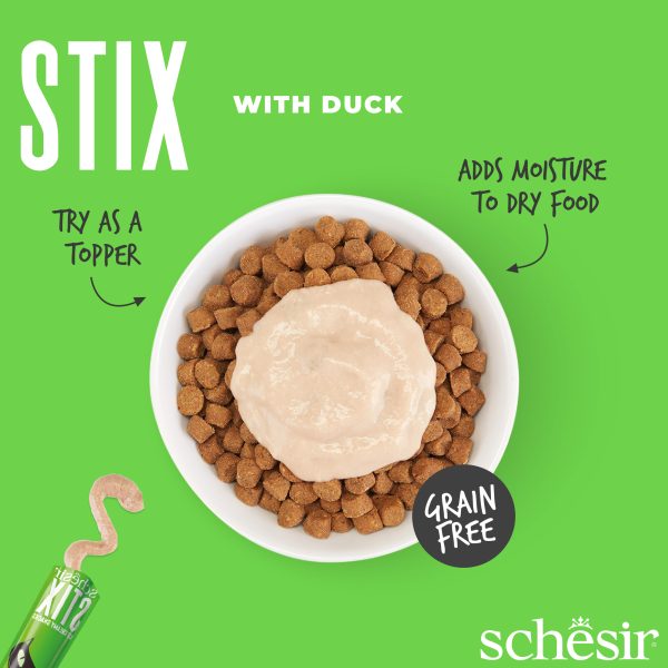 Schesir Stix! Duck Mousse Cat Treat, 6 Pieces - Image 2