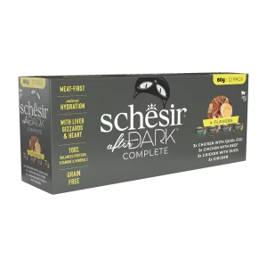 Schesir After Dark Variety Pack Wet Cat Food, Pack of 12 x 80g