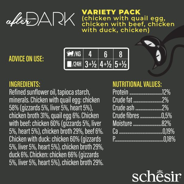 Schesir After Dark Variety Pack Wet Cat Food, Pack of 12 x 80g - Image 4