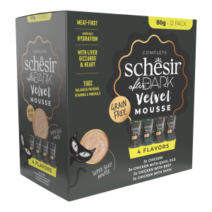 Schesir After Dark Velvet Mousse Variety Pack Wet Cat Food, Pack of 12 x 80g
