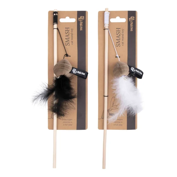 District 70 SMASH Natural Wood Wand Cat Toy, Black - Image 8