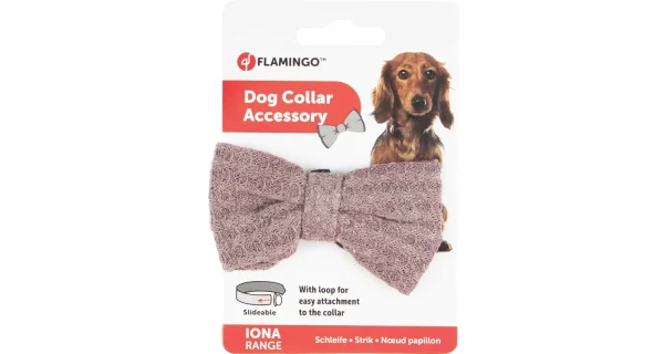 Flamingo Iona Anthracite Pink Dog Bow Tie - Image 2