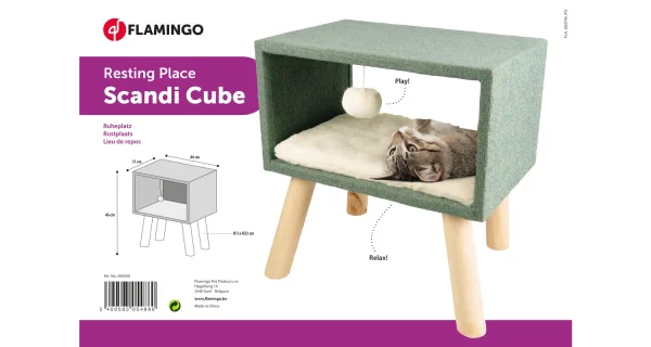 Flamingo Scandi Cat Cube - Image 3