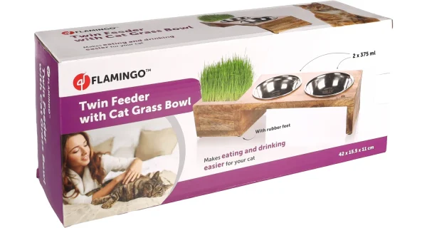 Flamingo Lela Duo Dinner Stainless Steel Cat Bowl - Image 4