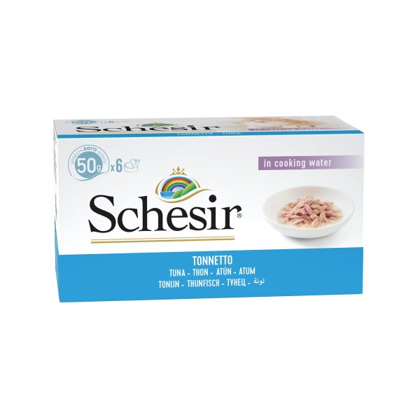 Schesir Multipack Tuna in Cooking Water Wet Cat Food, 50g (Pack of 6)