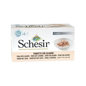 Schesir Multipack Tuna with Salmon Wet Cat Food, 50g (Pack of 6)