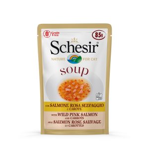 Schesir Soup Wild Pink Salmon & Carrots Wet Cat Food, 85g