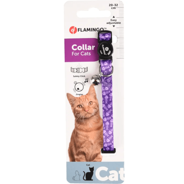 Flamingo Loulou Cat Collar, Purple - Image 2