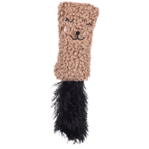 Flamingo Suava Cushion with Catnip Cat Toy, Brown