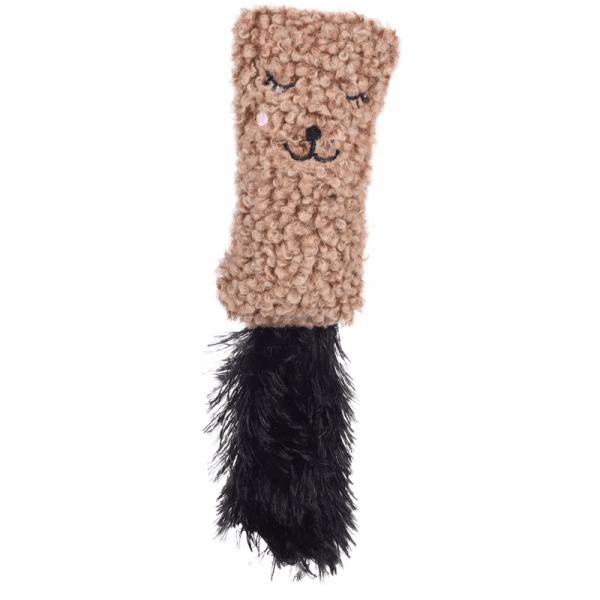 Flamingo Suava Cushion with Catnip Cat Toy, Brown