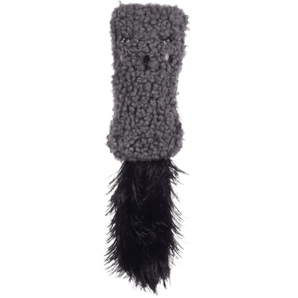 Flamingo Suava Cushion with Catnip Cat Toy, Dark Grey