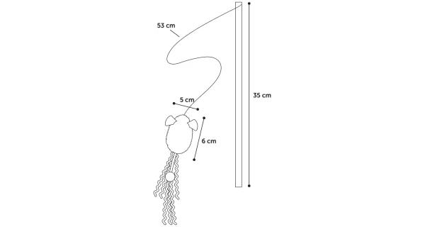 Flamingo Suava Dangler Mouse Cat Toy, Cream - Image 3