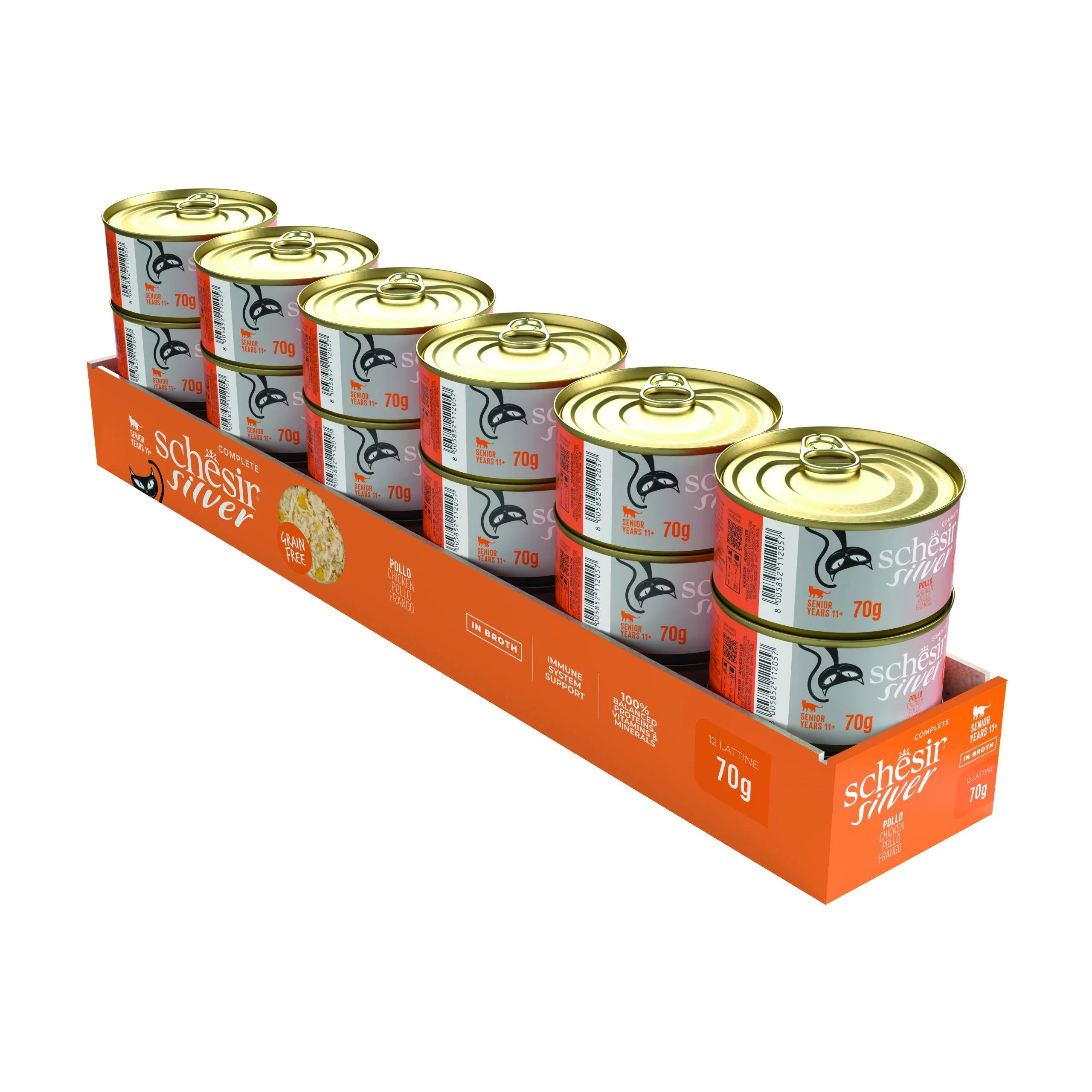 Schesir Silver Chicken For Senior Cats Wet Cat Food, 70g - Image 5