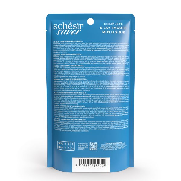 Schesir Silver Chicken Mousse For Senior Cats Wet Cat Food, 80g - Image 6